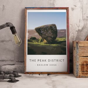 Baslow Edge - Peak District Print - Fine Art Print - Travel Print - Landscape Print - A4
