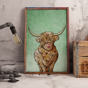 Highland Cow - Colour Watercolour - Fine Art Print - Animal Print - Animal Art - A4