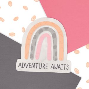 Adventure Awaits Rainbow | Vinyl Sticker | Vanlife | Car Sticker
