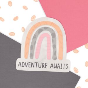 Adventure Awaits Rainbow | Vinyl Sticker | Vanlife | Car Sticker
