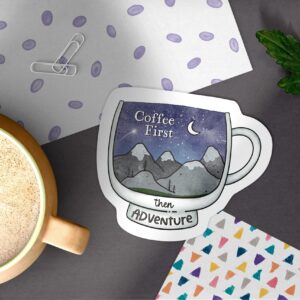 Coffee First Then Adventure | Stars | Vinyl Sticker | Vanlife